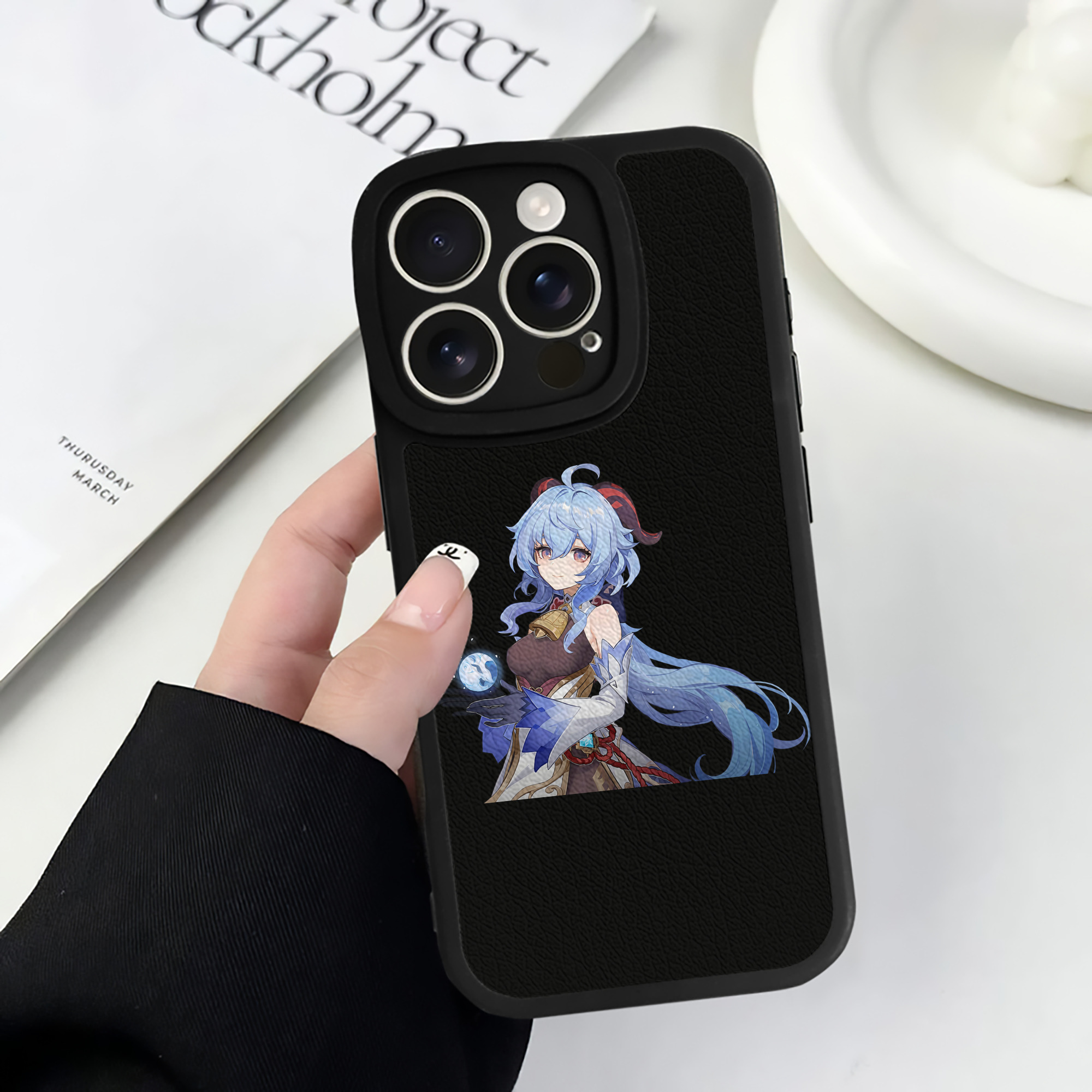 げんし神 甘雨 かんう genshin Ganyu 【iPhone 16シリーズ対応】シリコンスマホケース（レザー調） 材質：シリコン